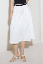 LUMINOUS GRACE WHITE WOVEN CULOTTE PANTS