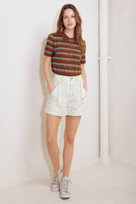 SIMPLY MINE CREAM WOVEN SHORT
