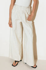 COFFEE RUN STRIPED WOVEN PANTS