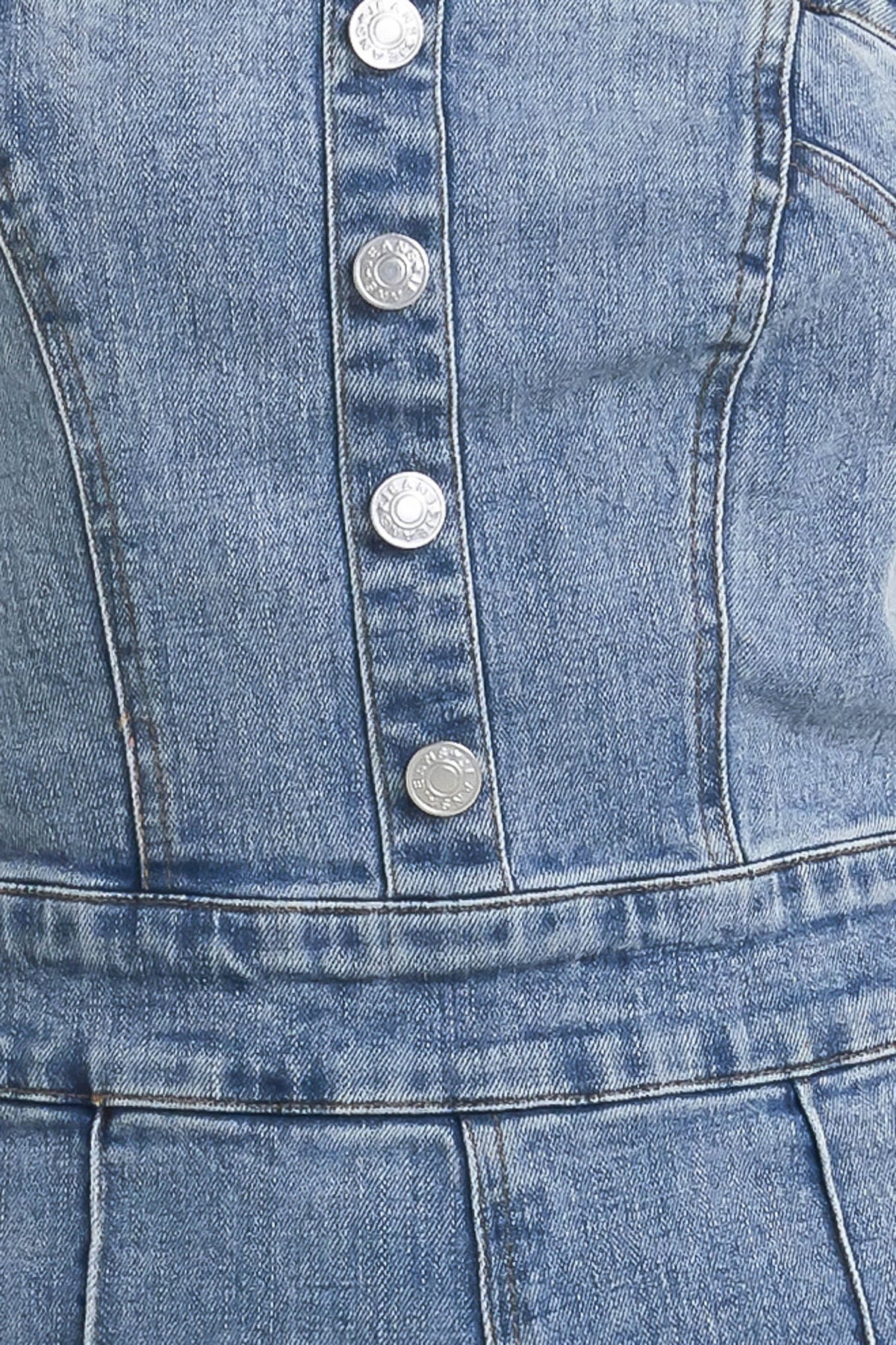 URBAN STRAPLESS DENIM JUMPSUIT