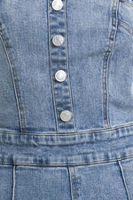 URBAN STRAPLESS DENIM JUMPSUIT