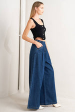 SHARP FEMININITY DENIM PANTS