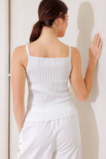 BIT OF SUNSHINE WHITE SWEATER KNIT TANK TOP