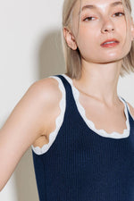DEEP CONNECTION NAVY KNIT TANK TOP