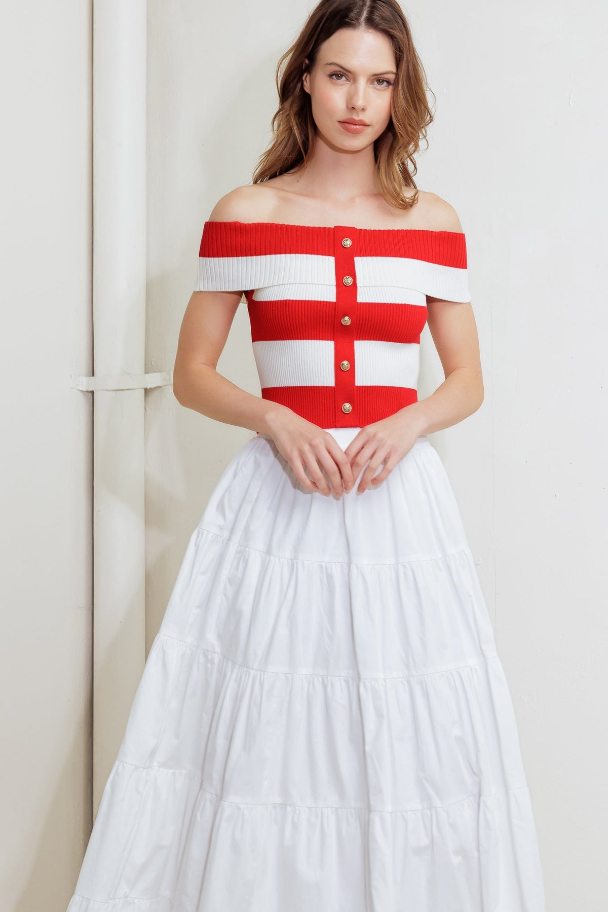 MODERN MUSE RED KNIT TOP