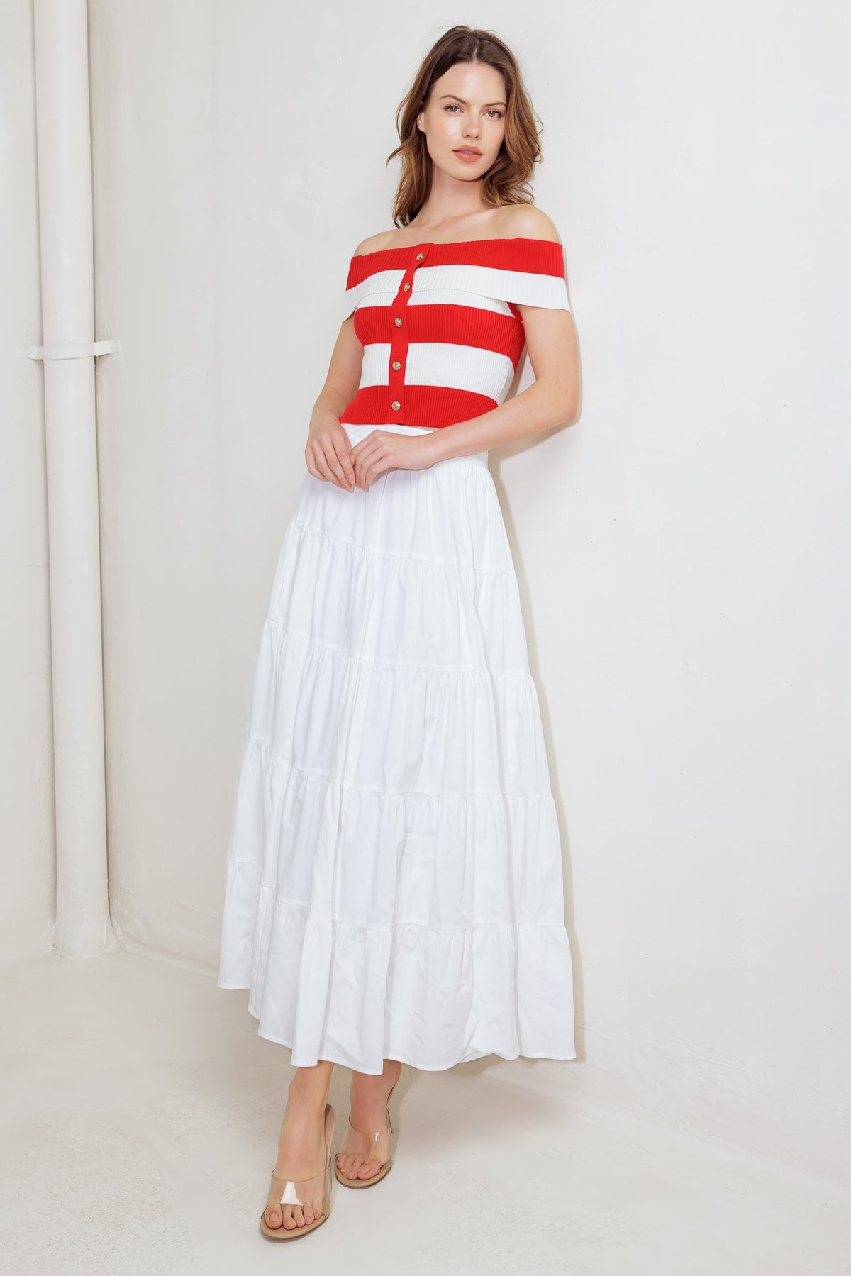 MODERN MUSE RED KNIT TOP