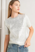 SILVER GLOW KNIT TOP