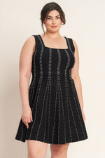 SUGAR STRIPE JACQUARD SWEATER MINI DRESS