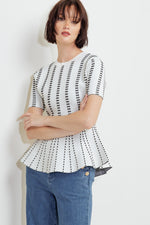 EVENING RUSTLE JACQUARD SWEATER TOP