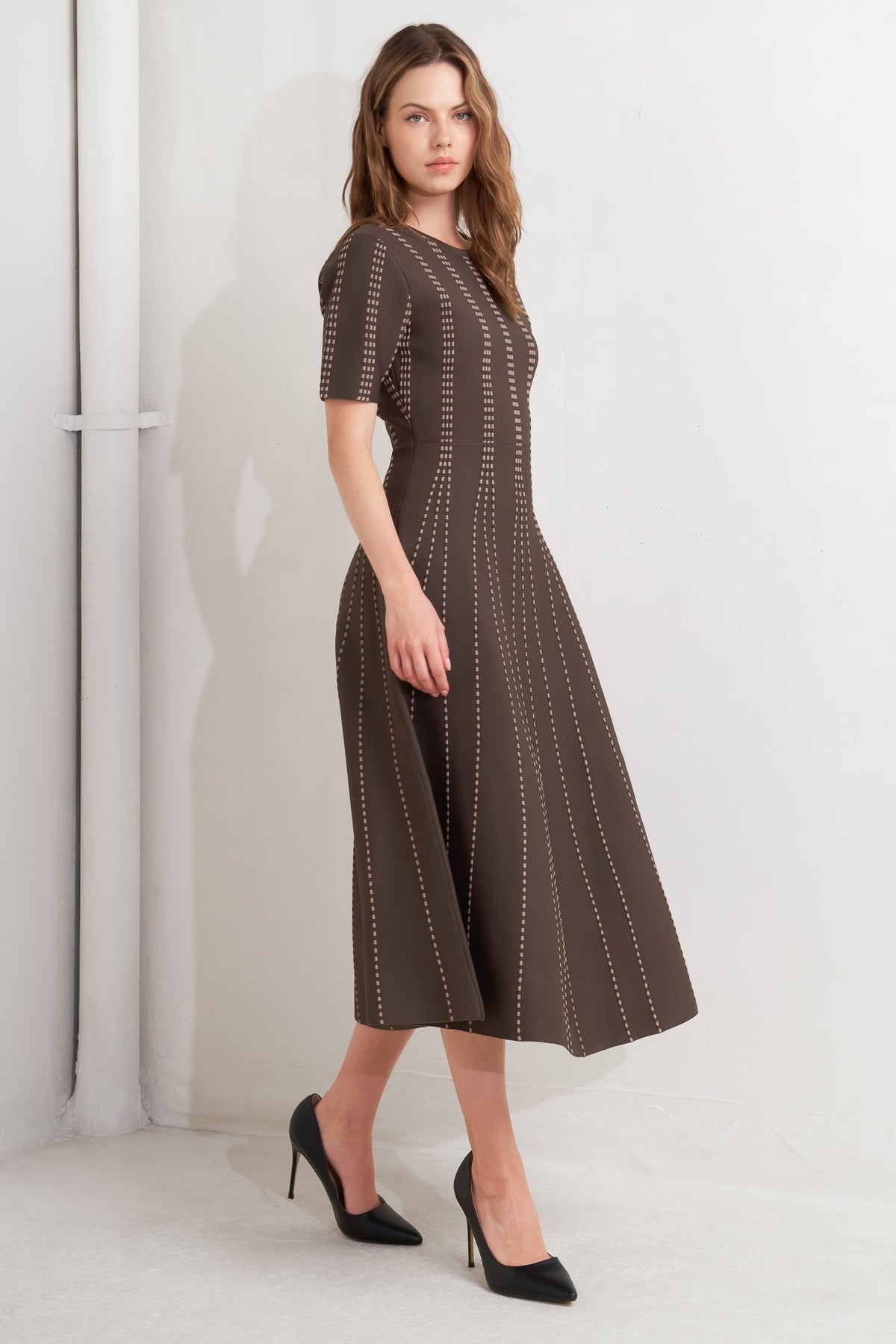 DOT DANCE SWEATER KNIT MIDI DRESS