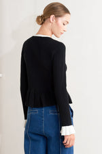 DELICATE EDGE SWEATER KNIT TOP