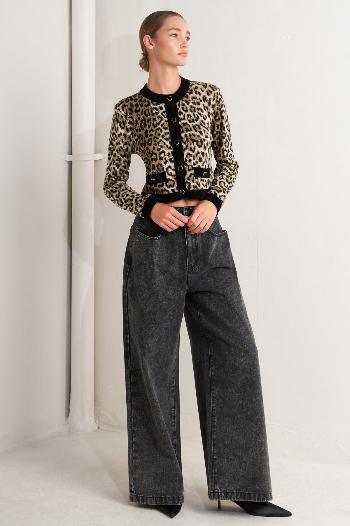 URBAN GODDESS LEOPARD SWEATER CARDIGAN