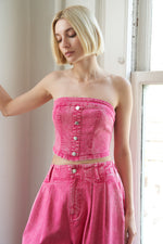 SOCIAL HOUR DENIM TUBE TOP