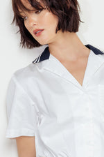 COASTAL COLLAR WOVEN CROP TOP