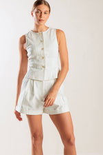 LOVE LETTERS WHITE WOVEN VEST