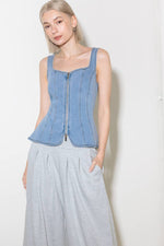 ALMOST ANGELIC LIGHT INDIGO DENIM TOP