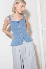 ALMOST ANGELIC LIGHT INDIGO DENIM TOP