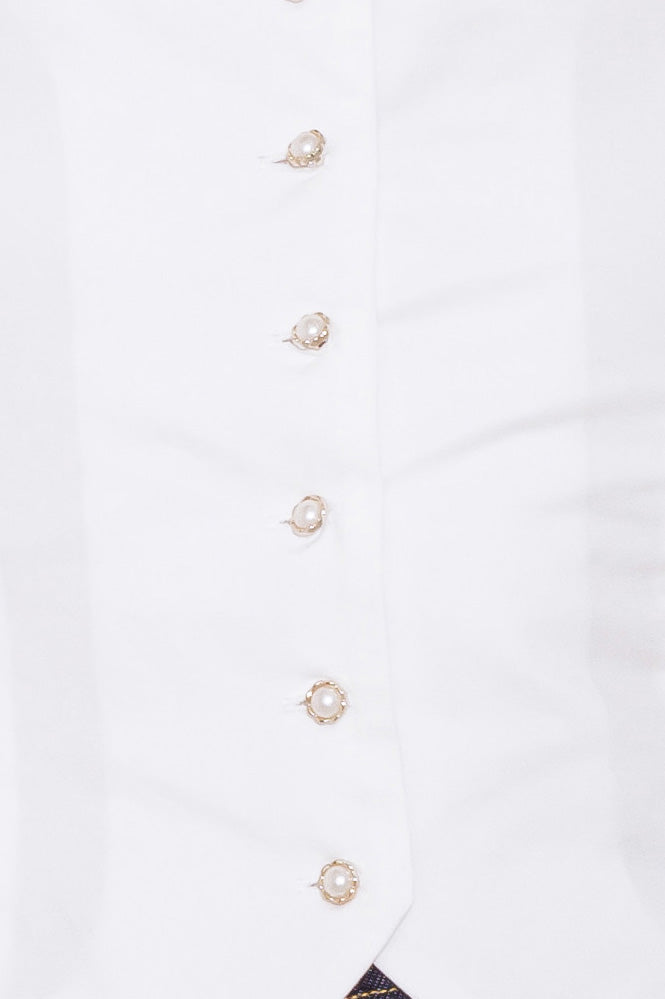 NEVER ORDINARY WHITE WOVEN TOP