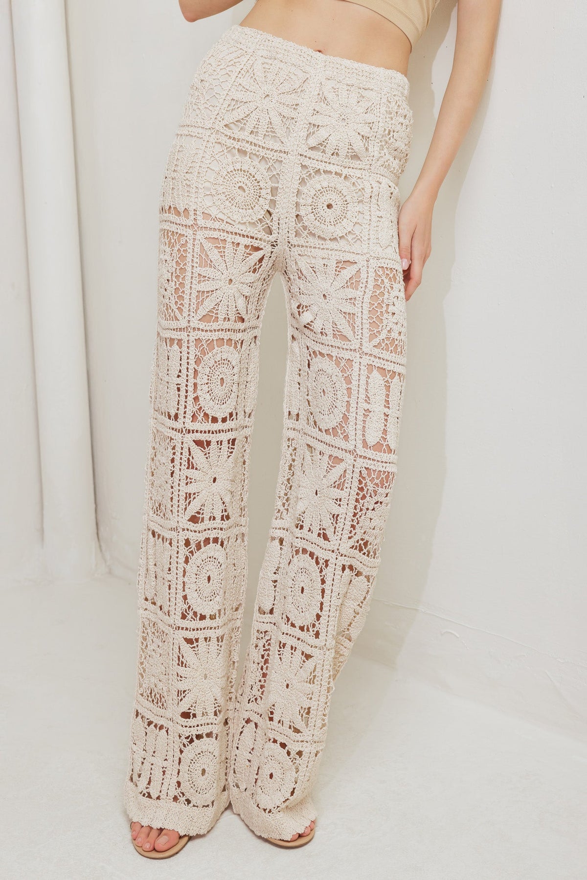 COASTAL BREEZE CROCHET VEST AND PANT SET