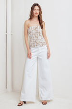 CAFE SOCIETY LOOK WOVEN LACE TOP