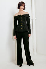 MODERN FLOW BLACK WOVEN TOP