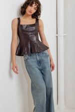 URBAN CHIC MINIMALISM FAUX LEATHER TOP