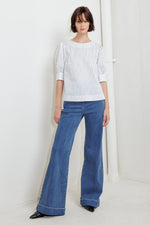 COCOON HOUR WHITE WOVEN TOP