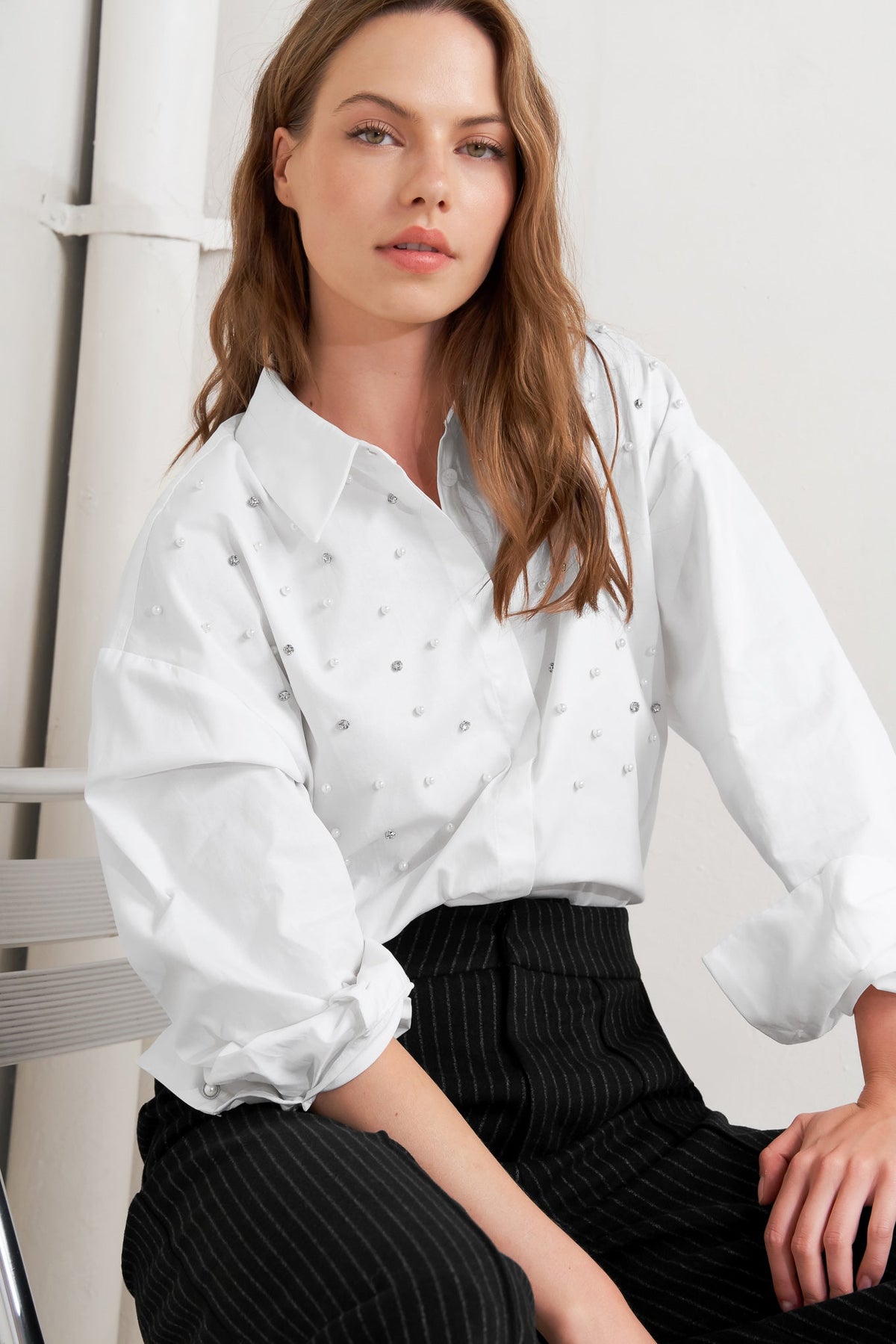 CRYSTAL TOUCH WOVEN SHIRT