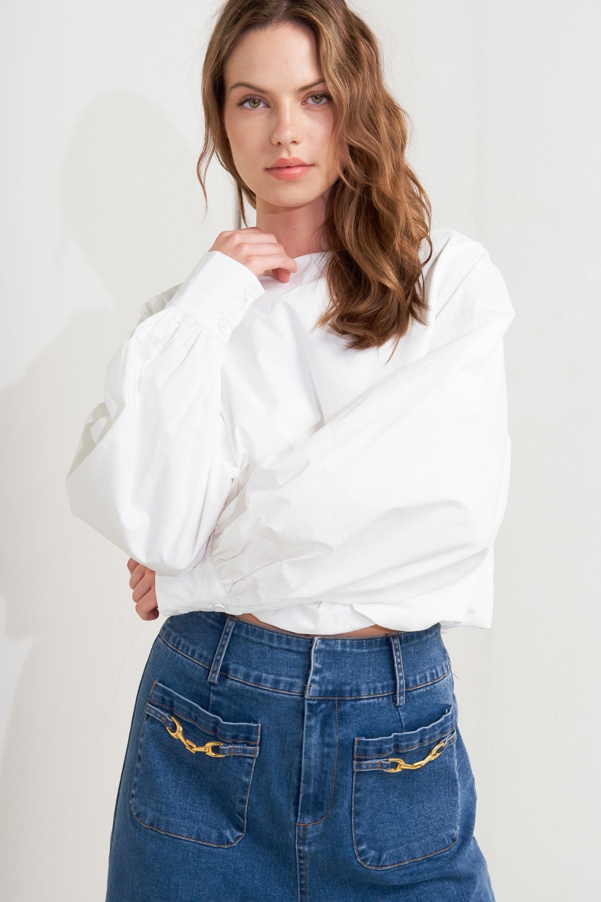 LAUREN TOUCH WOVEN TOP