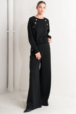 BLACK REGIMENT WOVEN TOP