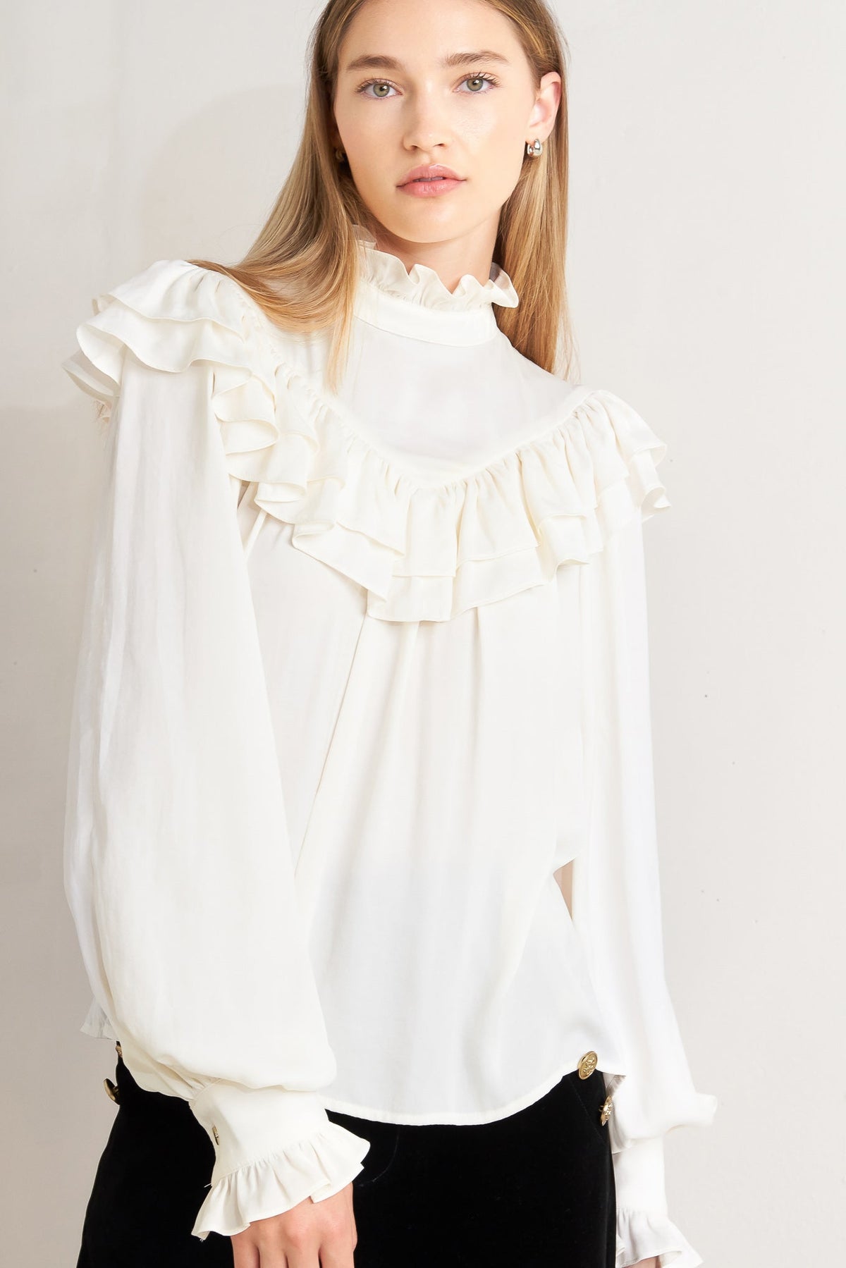 EDWARDIAN WALTZ WOVEN TOP