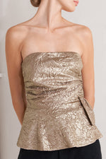 LIQUID GOLD WOVEN TOP