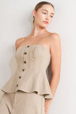 MODERN CORSET MOCHA KNIT TOP