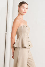 MODERN CORSET MOCHA KNIT TOP