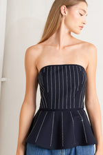 GEOMETRIC EDGE WOVEN TOP