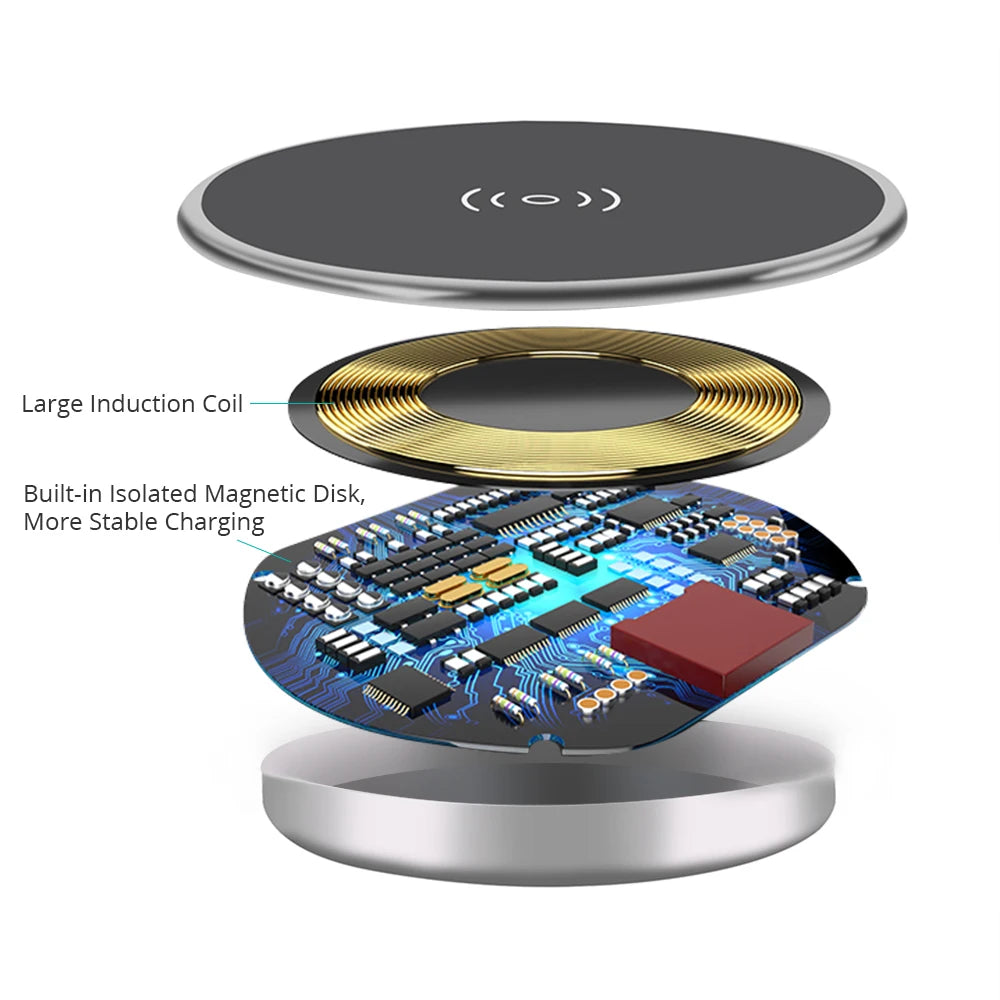 Desk Embeded Wireless Charger 15W Phone Charger 3.0 For xiaomi mi 11 10s Wireless Charging Pad For iphone 12 pro max x plus