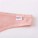FINETOO Cotton Panties G-String for Women V Wasit Lingerie Solid Color Thongs M-XL Breathable Underwear Girls Intimates Lingerie