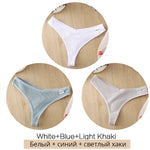 3Pcs/Set Women Cotton Thongs Panties Sexy Low Waist G-String Briefs Ladies Brazilian Lingerie Girls Breathable Intimates Bikini