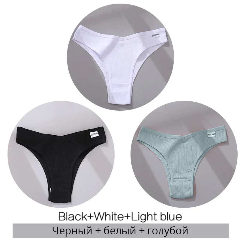 3Pcs/Set Cotton Women Briefs Sexy Seamless Brazilian Panties Female Low Rise Underwear Breathable Underpants Girls M-XL Intimate