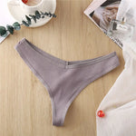 FINETOO Cotton Panties G-String for Women V Wasit Lingerie Solid Color Thongs M-XL Breathable Underwear Girls Intimates Lingerie