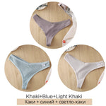 3Pcs/Set Women Cotton Thongs Panties Sexy Low Waist G-String Briefs Ladies Brazilian Lingerie Girls Breathable Intimates Bikini