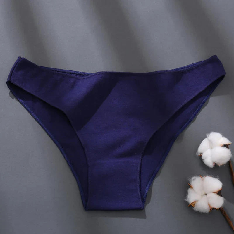 Sexy Low Waist Briefs Panties Plus Size M-XXL Cotton Lingerie Female Breathable Underwear 7 Solid Color Girls Intimates Lingerie