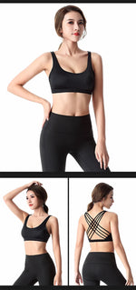 New Fitness Sports Bra for Women Push Up Cross Back Shockproof Running Gym Training Workout Yoga Underwear Crop Tops