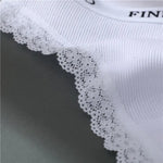 FINETOO Women Cotton Panties M-2XL Sexy Hollow Out Lace Briefs Female Letter Belt Brazil Underwear Girl Big Size PantyLingerie