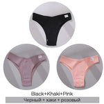3Pcs/Set Cotton Women Briefs Sexy Low Rise Panties Female Seamless Underwear Breathable Underpants Girls M-XL Intimates Lingerie