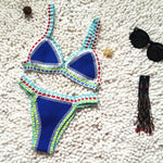 Micro Bikini 2026 Women Handmade Crochet Knit Swimwear Beach Push Up Bra Patchwork Bathing Suit Swimsuit Biquini Thong Bikini