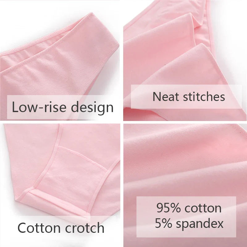 FINETOO M-2XL Cotton Panties for Women Sexy Low Waist Briefs Female Breathable Underwear Girl Intimates Lingerie Solid Color New