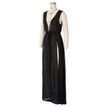 Loose Chiffon Beach Dress Sexy Women Solid Elegant Split Summer Maxi Dress Vestidos