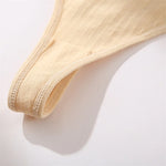 6Pcs/Set Women Cotton G-String Ribbed Panties Female Low Rise Thongs Ladies Sexy Bikini 7 Solid Color Girl Soft S-XL Intimates