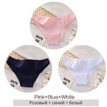 FINETOO M-2XL Women Cotton Underwear 3Pcs/set Comfortable Panties Ladies Plus Size Underpants Solid Color Briefs Female Lingerie